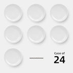 Stoneware Narrow Rim Commercial Grade Ceramic Dinnerware Bright White, Round Dinner Plate 9", Case of 24, Restaurant & Home Dining