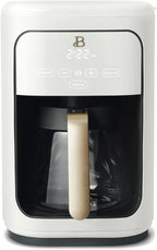 Beautiful 14-Cup Programmable Coffee Maker, Touch-Activated Display, Auto Brew with 3 Flavor Options (White Icing)