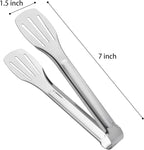 Serving Tong Kitchen Tongs,Buffet Tongs, Stainless Steel Food Tong Serving Tong,small tongs 6 Pack (7 Inch)