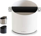 Espresso Knock Box, Large Capacity & Non-Slip Base Coffee Knock Box, Barista Tools, Espresso Machine Accessories (White)