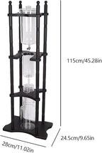 Cold Brew Drip Coffee Maker, 2500ml/84.54oz Ice Coffee Brewer Machine Dripper Pot Cold-Drip Coffee Tower with Glass Container Wood Stand for Home Office