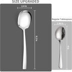 8 Piece Stainless Steel Serving Spoons Set - 8 Large Spoons, 9.2-Inch, Dishwasher Safe, for Parties/Kitchen/Buffet/Catering