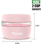 Tronco 16 oz Glass Food Storage Containers with Lids, Airtight, Leak & Spill Proof Glass Lunch Bowls for Meal Prep, Salad, Yogurt, Soup & Stew, Microwave & Dishwasher Safe, BPA-Free, Set of 4