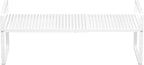 iPEGTOP Expandable Cabinet Storage Shelf Organizer Rack, Heavy Duty Stackable Steel Metal Spice Rack Adjustable Height Pantry Garage Shelf for Counter Kitchen Organization, White - 1 Pack