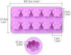 Dog Paw Shaped Silicone Molds, 10 Cavity, Food Grade, for Chocolate, Candy, Cake, Pudding, Jelly. 4 Pcs