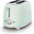 SMEG 2 Slice Toaster with 6 Presets and Defrost Function and Removable Crumb Tray TSF01PGUS, Pastel Green