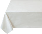 Benson Mills Deluxe Heavy Duty Vinyl Table Pad, Premium Table Protector, Waterproof with Flannel Backing, Quilted Design and Customizable (Off-White, 52" X 90" Rectangular)
