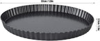 Tart Pan with Removable Bottom, Non Stick Quiche Baking Dish, Large Fluted Quiche Pan for Baking, 13 Inch