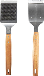 BBQ-Aid Grill Brush and Scraper for Barbecue – Grill Brush for Outdoor Grill with Extended, Large Wooden Handle and Replaceable Stainless Steel Bristles Head –No Scratch- BBQ Grill Brush for Any Grill