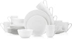 Stone lain Bone China Pinpoint Embossed 32 Piece Dinnerware Set, White