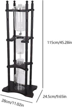 2500ml Cold Brew Coffee Maker, Large Capacity Ice Dripper Coffee Maker, Glass Dutch Coffee Dripper Ice Drip Coffee Tower With Stable Base, Portable Household With Pine Wood amd Handmade Glass