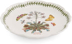 Portmeirion Botanic Garden Lotus Salad Plates, Set of 4 - Scalloped Rim, Butterflies Motif, 8.8" Floral Dinnerware Porcelain Dishes for Hosting, Entertainment