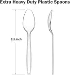 300 Count Clear Plastic Spoons Disposable, BPA-Free, Heat Resistant, Solid and Durable Disposable Spoons Heavy Duty Bulk, Premium Spoons plastic disposable for Party Supply