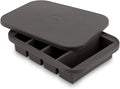 W&P Peak Silicone Collins Ice Tray w/ Protective Lid | Charcoal | Easy to Remove Ice Cubes | Food Grade Premium Silicone | Dishwasher Safe, BPA Free