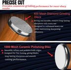 Diamond Rolling Knife Sharpener Kit - Manual Kitchen Knife Sharpener Set Multi-Angle Magnetic Holder(15° & 20°) Premium Magnetic Roller sharpener for Razor-Sharp Edges