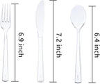 EI 360pcs Clear Plastic Silverware,Plastic Forks and Spoons,Plastic Silverware Heavy Duty,Clear Silverware Disposable include 120pcs Forks,120pcs Spoons and 120pcs Knives for Party,Picnic