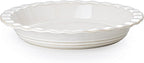 Ceramic Pie Pans for Baking 9 inch, 45 OZ Deep Dish Pie Pan, Quiche Baking Dish for Oven, Farmhouse Decor Pie Plate, Oven Safe, Set of 1, Off-White
