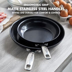 GreenPan Chatham Prime Midnight Hard Anodized Healthy Ceramic Nonstick, 10" and 12" Frying Pan Skillet Set, PFAS-Free, Dishwasher Safe, Oven Safe, Black