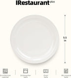 Stoneware Narrow Rim Commercial Grade Dinnerware, America White, Plate 5.5", Case of 36