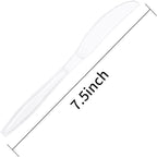 Liacere 360PCS Clear Plastic Knives Disposable - Heavy DutyBPA-Free - Heat Resistant, Solid and Durable Disposable Knives Bulk, Premium Plastic Knives Heavy Duty for Party Supply