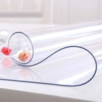 NECAUX Custom 40 x 75 Inch Clear Table Cover Protector, 1.5mm Thick Wood Grain Transparent Table Pad Non-Slip Tablecloth Plastic Protective Pad for Dining Room Table, Conference Table