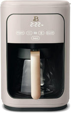 Beautiful 14 Cup Programmable Coffee Maker, Touch Display, 1200W, Brew Strength Control, Keep Warm, Pause & Serve, Glass Carafe, Reusable Filter, Auto Shut-Off, Matte Finish (Porcini Taupe)