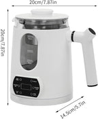 Electric Kettle,Temperature Control Glass Tea Maker LCD Display,Water Boiler & Heater With 360° Swivel Base and 6 Different Kinds of Functions For Coffee,Tea,Milk,Water,Hot Chocolate (White)
