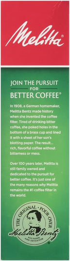 Melitta #4 Cone Coffee Filters, Natural Brown, 100 Count (Pack Of 6), 600 Total Filters - Fits all 8-12 Cup Cone Coffee Makers and Pour-Overs, Compostable, Tear-Resistant, Made in USA