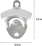20 Pack Bottle Opener Wall Mounted, Vintage Beer Bottle Opener with Screws for Bars KTV Hotels Homes, (Silver)