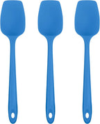 Heat Resistant Silicone Spoon Spatula: U-Taste 600ºF High Heat Flexible 11.38in Silicon Mixing Stirring Cooking Scraping Baking Bowl Scraper Seamless Spreader for Kitchen Nonstick Cookware (Lake Blue)