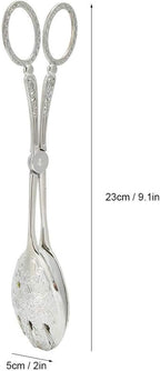 Buffet Tongs Zinc Alloy Salad Tong Kitchen Tong Serving Non-slip Cooking Tongs(Sliver)