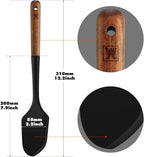 Silicone Head Scraping Spatula with Wooden Handle: Multi-Purpose Cooking Tool for Spreading, Baking and Mixing, Heat Resistant Cookware, Protects Surfaces with Gentle Head Design