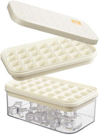 Brigii Ice Cube Tray with Lid&Bin, Ice Cube Mold with 56 Cubes, Stackable Ice Trays for Freezer with Easy-Release Silicone Bottom, for Drinks, Coffee, cocktail