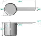 70 mL (2.37 Oz. | 4.73 Tablespoon) Long Handle Scoop for Measuring Coffee, Pet Food, Grains, Protein, Spices and Other Dry Goods (Pack of 5)