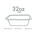 Vegware Compostable 32oz Molded Fiber To Go Containers, Case of 600, Nourish, No-Added PFAS, Reuseable, Bagasse, Meal Prep Food Storage, Suitable for Hot or Cold Food, Choice of Size 4 Lids & bases
