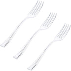 WDF 300 Mini Forks - 4 Inch Clear Plastic Heavy Duty Tasting Forks for Appetizers