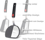 Tenta tenta kitchen Silicone Turner Wide Pancake Spatula Pizza Peel Kitchen Utensil Nonstick Cookware Safe Kitchen Flipper for Griddle Cooking and Baking- 600°F Heat-Resistant Rubber Egg Spatulas.
