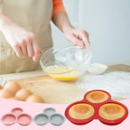 Nonstick Silicone Muffin Pans - 3 Cavity, 3 Pcs, Three Colors, Air Fryer Accessories for Fryers Above 6QT