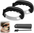 Stainless Steel Garlic Press Rocker, 2025 New Garlic Mincer and Garlic Crusher, Easy-Squeeze Garlic Tool with Peeler and Cleaning Brush for Smashing Garlic (A2-2Pcs)