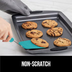 GORILLA GRIP Patented BPA-Free Non-Scratch Spatula, 2 Pack, Heat Resistant Flexible Silicone Head for Nonstick Cooking Pans, Soft Rubber Handle, Kitchen Spatulas for Flipping Eggs, Pancakes, Turquoise