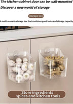 6Pack Wall Mount Organizer, Adhesive Cabinet Door Storage Bins, Clear Makeup Containers, Stackable Organizer Basket for Kitchen, Bathroom, Cabinet, Pantry, Office，Refrigerator Small Items storage