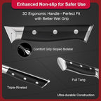 4.5 Inch Steak Knives Set of 6, Micro-Cutting Point Serrated Edge, Very Sharp Steak Knife, Dishwasher Safe, 50CR15MOV Stainless Steel, Handle Ergonomic And Full Tang Design With Gift Box