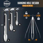 Kitchen Tongs - 12 inch Heavy Duty Food Tongs, Ergonomic Grip,Superior Stainless Steel and Non-Slip Heat Resistant handle - Perfect for Cooking, Salad, Grilling, Barbecue,Dishwasher safe