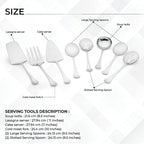 Avador® Premium Set of 8 Stainless Steel Hostess Serving Unitensil Tool Set for Weddings | Buffer | Party | Kitchen | Restaurants