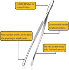 JETKONG 2 Pieces Long Food Tweezers Kitchen Tweezer Tong Chopsticks Tongs Stainless Steel Kitchen Cooking Forceps