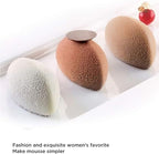 OCPO KITCHEN Quenelle Silicone Mold for Baking Mousse Cake, Fruit French Dessert, Pastry, Chocolate, Pudding, Jelly, Ice Cream, Quenelle Mold (12-Cavity)
