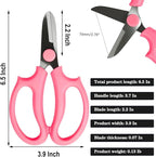 Garden Flower Scissors,3 PCS Stainless Steel Fresh Flower Cutter with Comfortable Grip Handles, Floral Shears for Stems, Rose, Plant, Fruit Picking Trimming