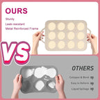 2 Pack Silicone Muffin Pan with Metal Reinforced Frame, 12 Cups Regular Size Silicone Cupcake Pan, Nonstick silicone Cupcake Molds for baking Homemade Muffins, Cupcakes, Egg Bites