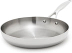 GreenPan Valencia Tri-Ply Stainless Steel 10" Frying Pan, Induction Ready Skillet, Mirror Finish, Dishwasher Safe & Oven/Broiler Safe to 600F, Compatible with All Cooktops, Silver
