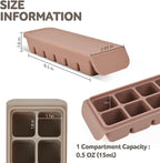 Silicone Freezer Trays with Lid,2ea 0.7oz 12 Cube-Leak Proof Silicone Freezer molds for Homemade Baby Food Breastmilk, Purees, Vegetables, Fruit, Baby Food Jars Ice Tray with Lid BPA Free Gray